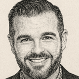 Engraved portrait of Christopher Myers, founder of Main & Machine